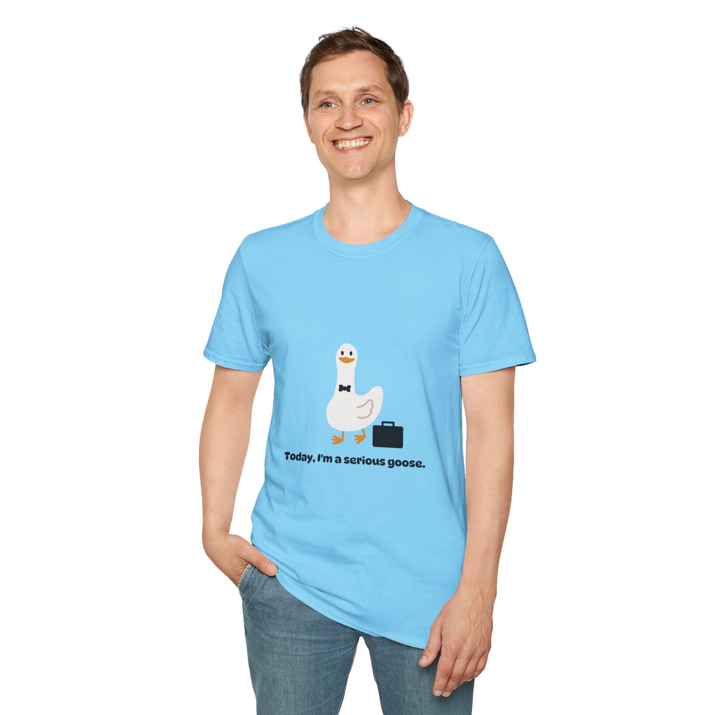 Funny Serious Goose Unisex T-Shirt - Perfect for Casual Days and Office Humor