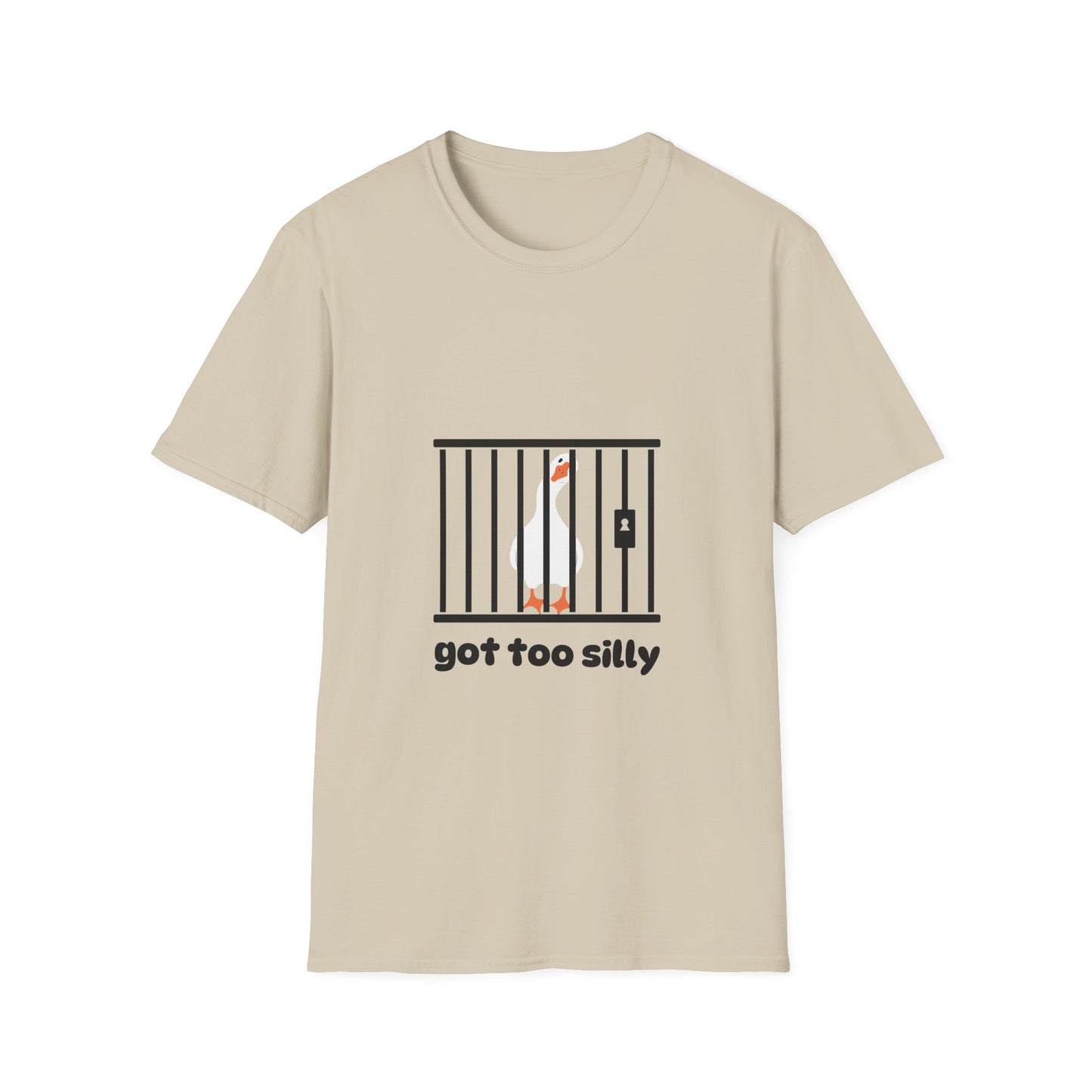 Funny Unisex Softstyle T-Shirt - 'Got Too Silly' Goose Design