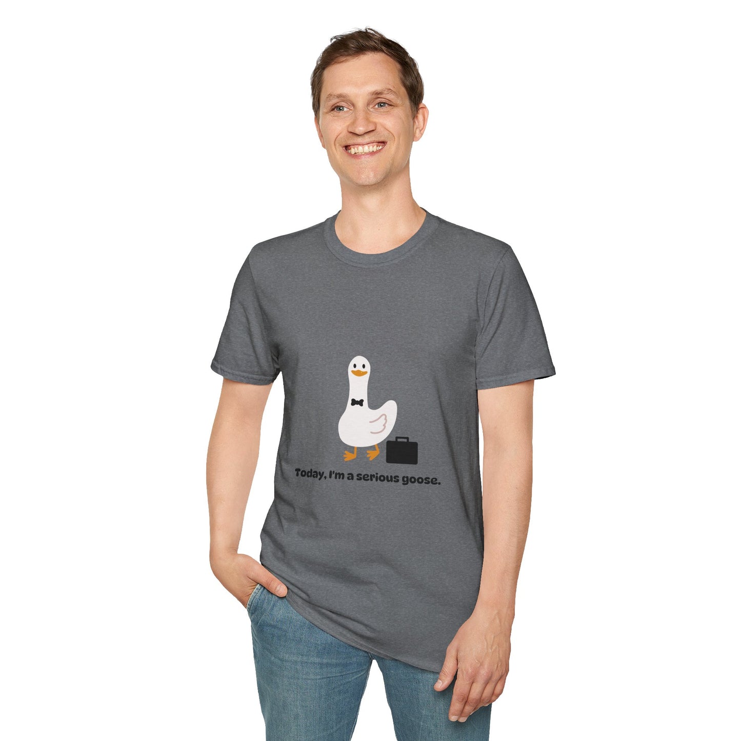 Funny Serious Goose Unisex T-Shirt - Perfect for Casual Days and Office Humor