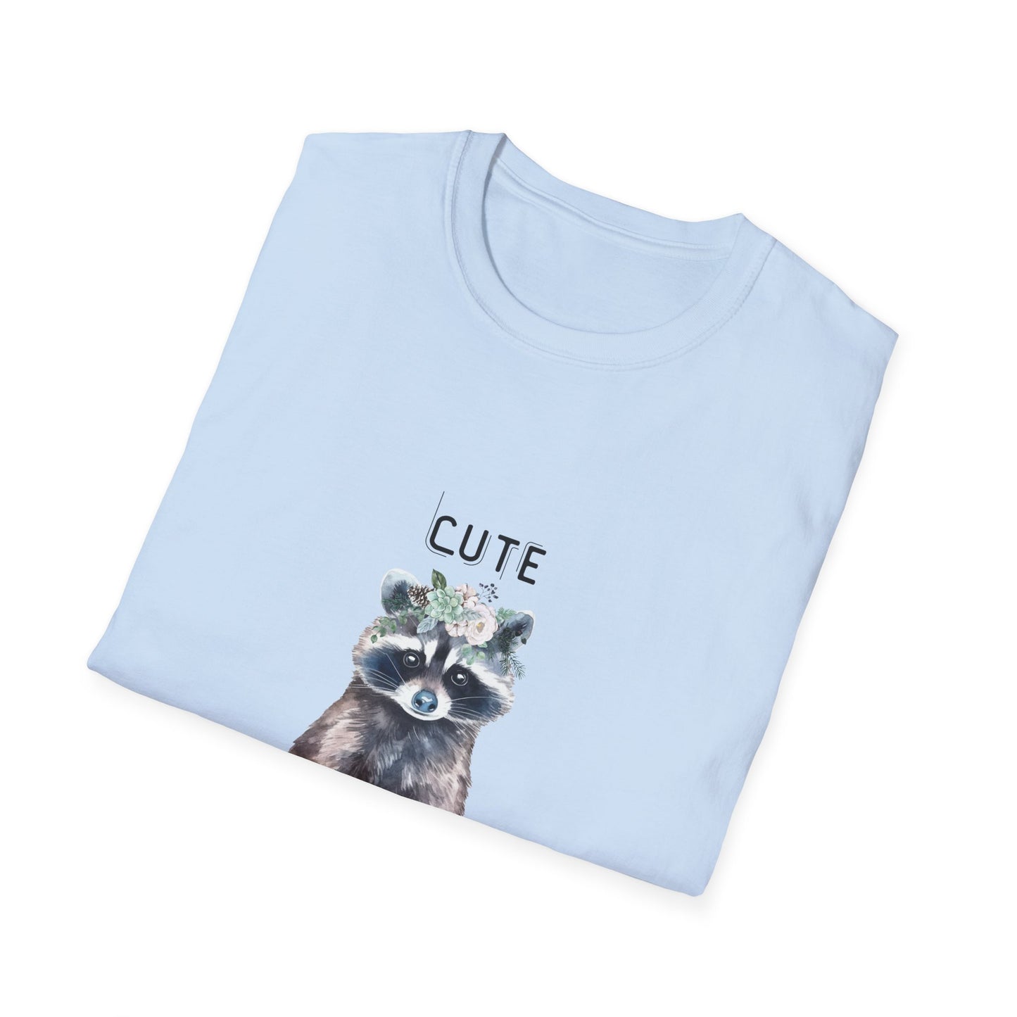 Cute But Feral Softstyle T-Shirt - Funny Raccoon Graphic Tee