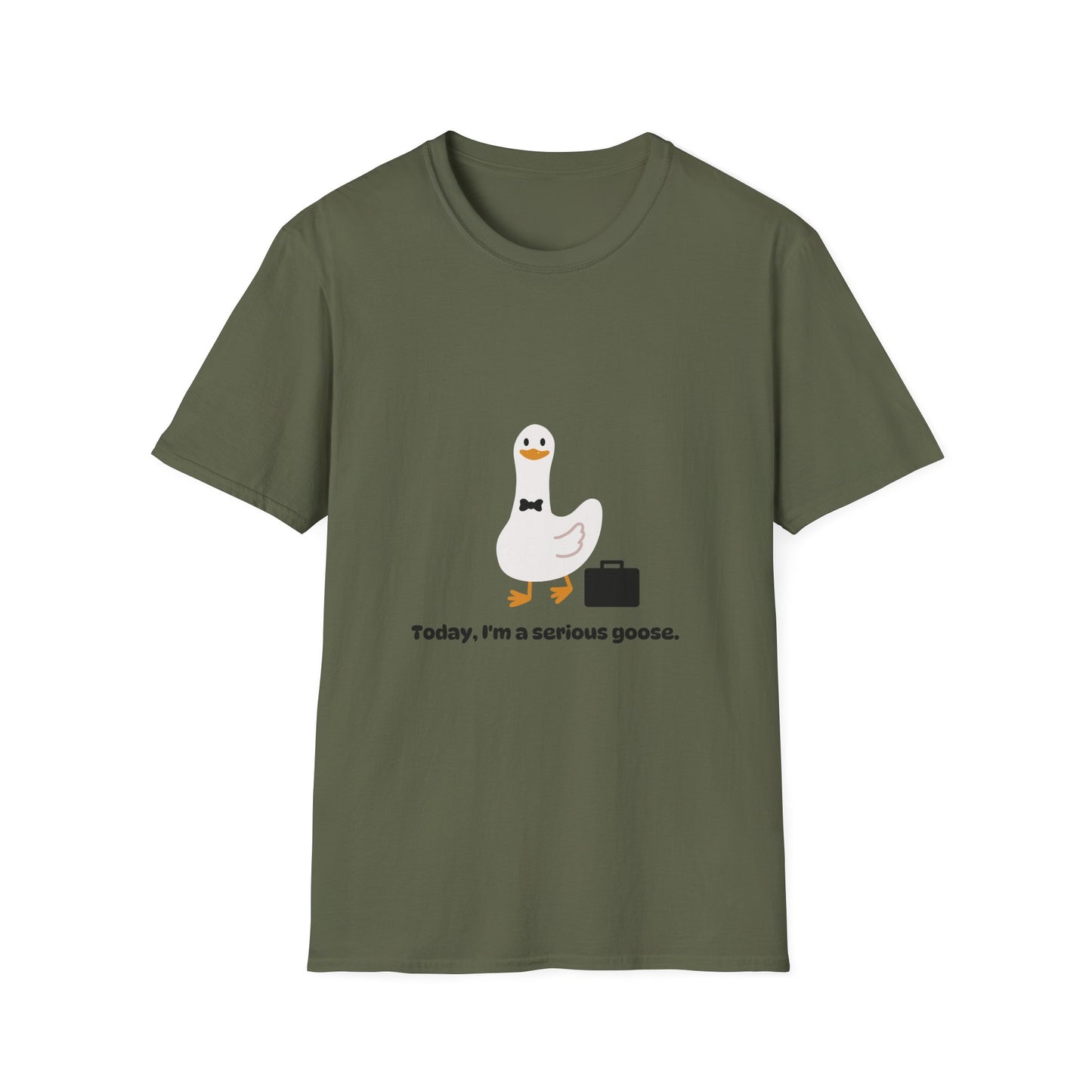 Funny Serious Goose Unisex T-Shirt - Perfect for Casual Days and Office Humor