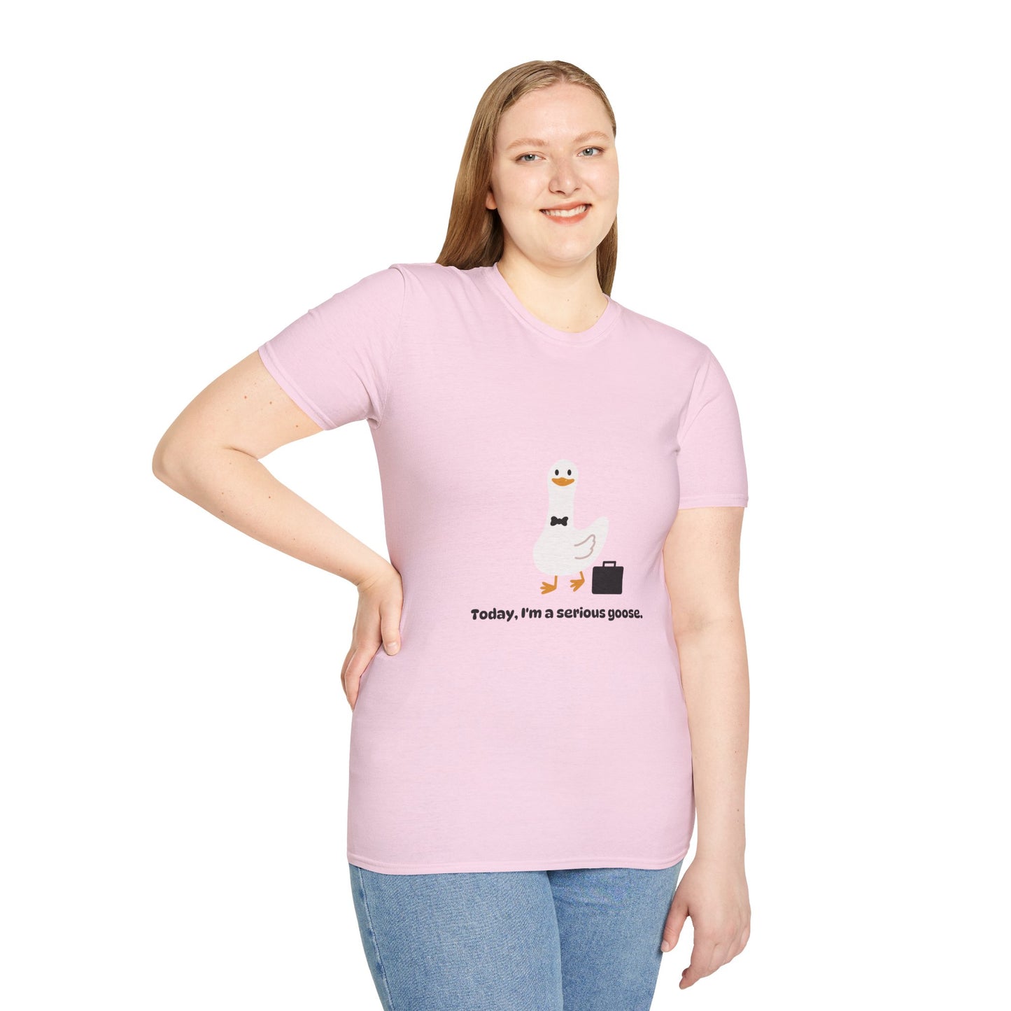 Funny Serious Goose Unisex T-Shirt - Perfect for Casual Days and Office Humor