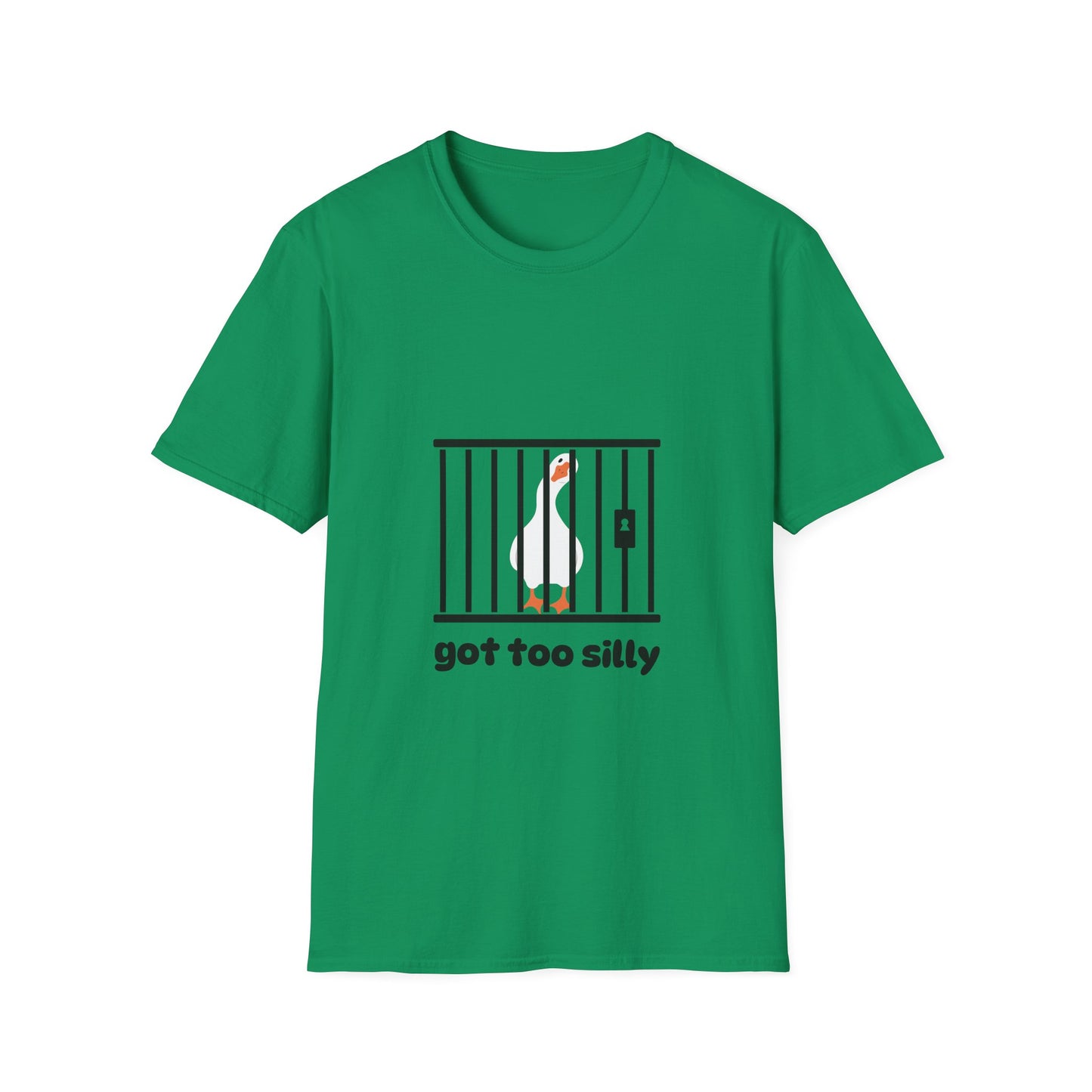 Funny Unisex Softstyle T-Shirt - 'Got Too Silly' Goose Design