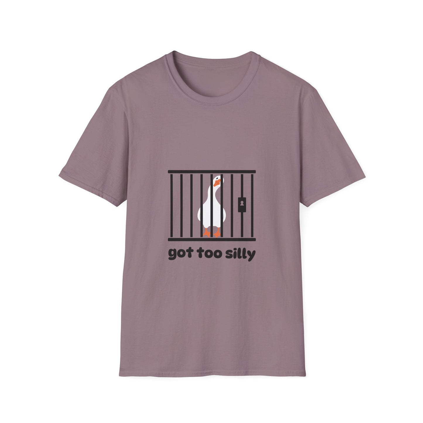 Funny Unisex Softstyle T-Shirt - 'Got Too Silly' Goose Design