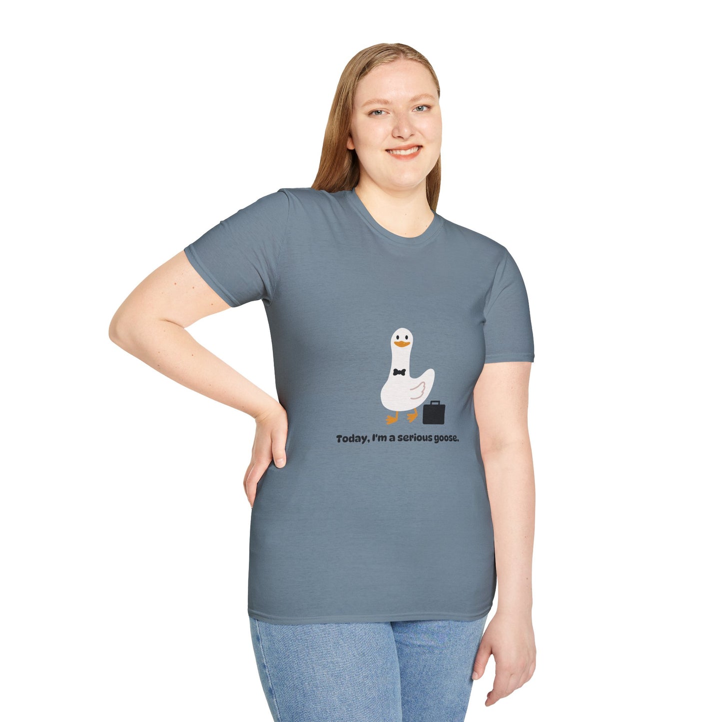 Funny Serious Goose Unisex T-Shirt - Perfect for Casual Days and Office Humor