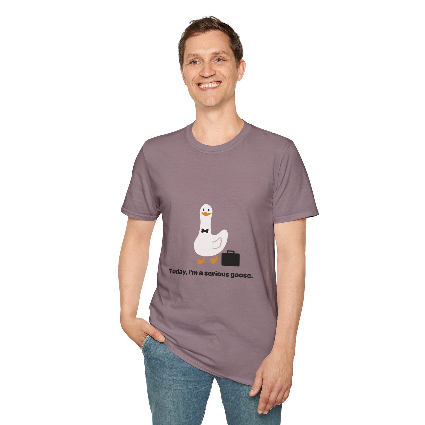 Funny Serious Goose Unisex T-Shirt - Perfect for Casual Days and Office Humor
