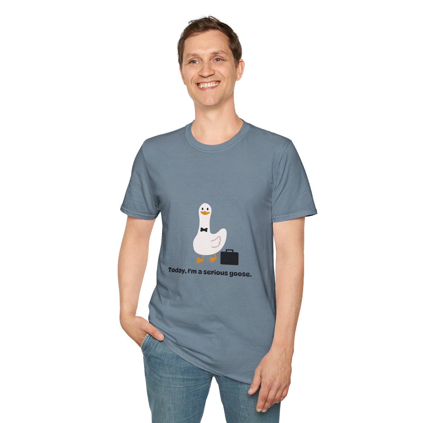 Funny Serious Goose Unisex T-Shirt - Perfect for Casual Days and Office Humor