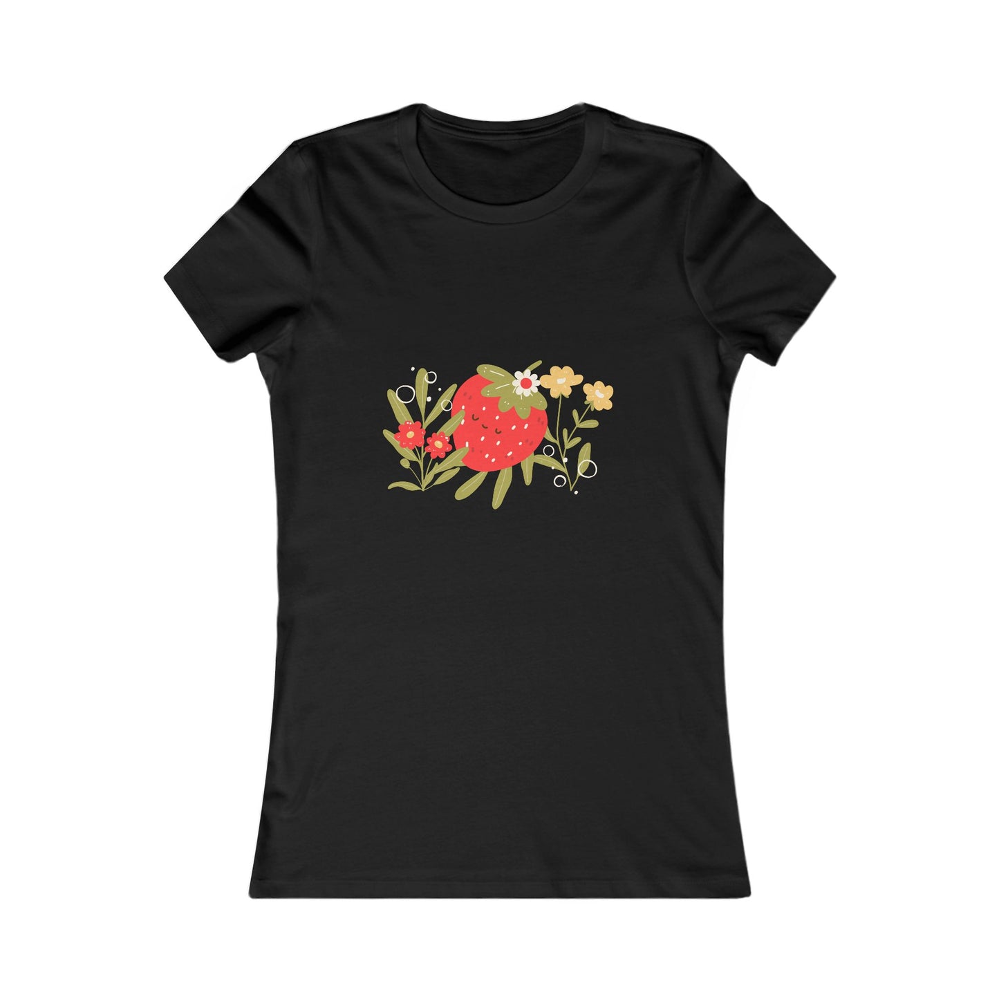 Women's Tee - Sleeping Red Strawberry Cute T-Shirt