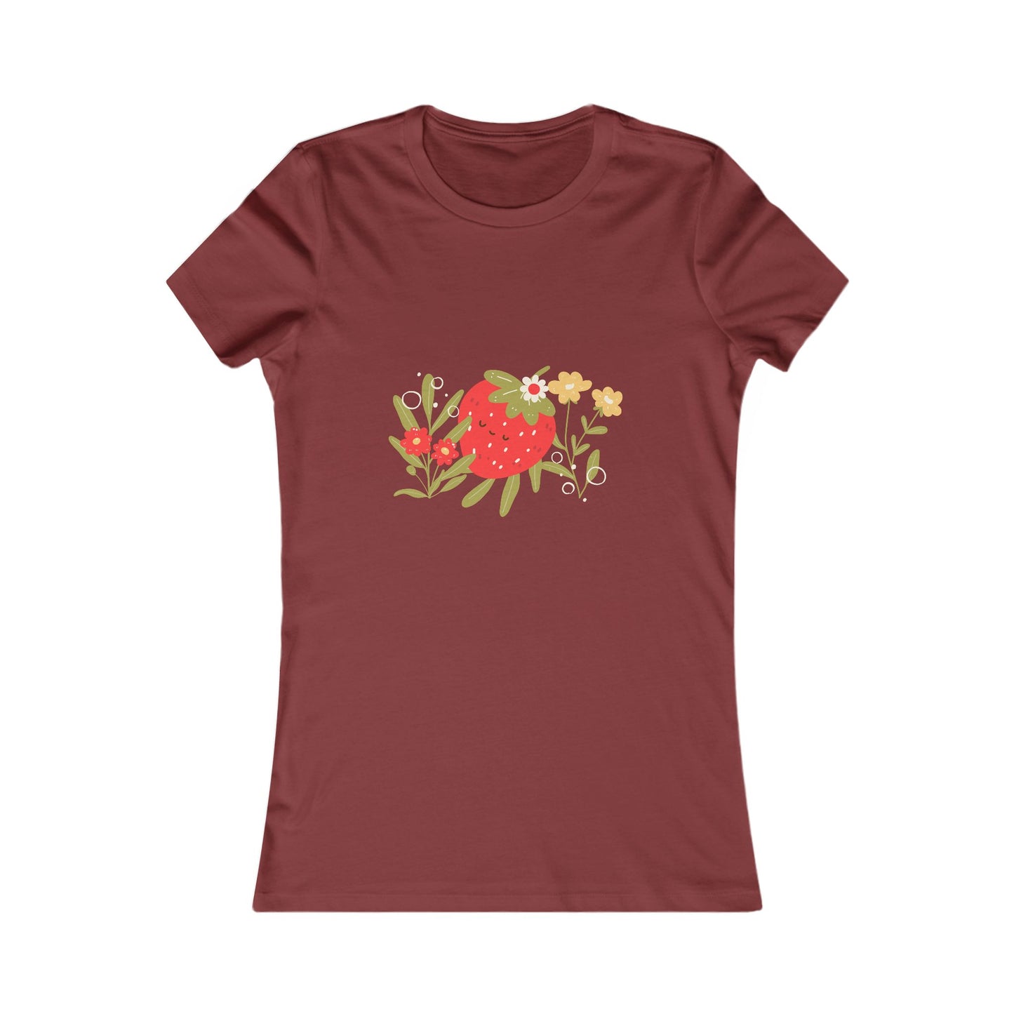 Women's Tee - Sleeping Red Strawberry Cute T-Shirt