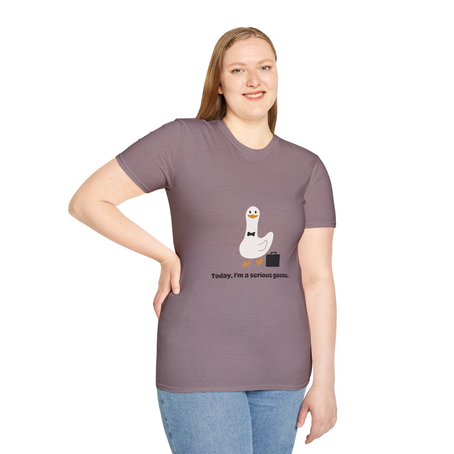 Funny Serious Goose Unisex T-Shirt - Perfect for Casual Days and Office Humor