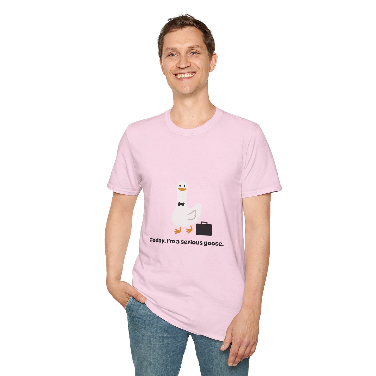 Funny Serious Goose Unisex T-Shirt - Perfect for Casual Days and Office Humor