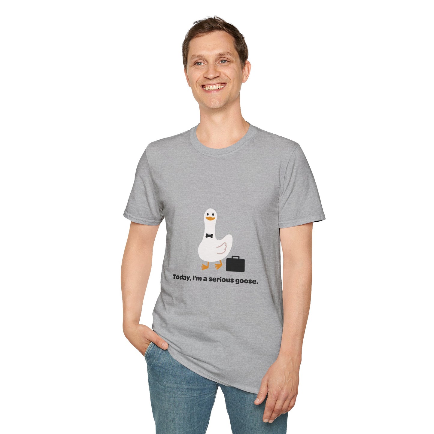 Funny Serious Goose Unisex T-Shirt - Perfect for Casual Days and Office Humor
