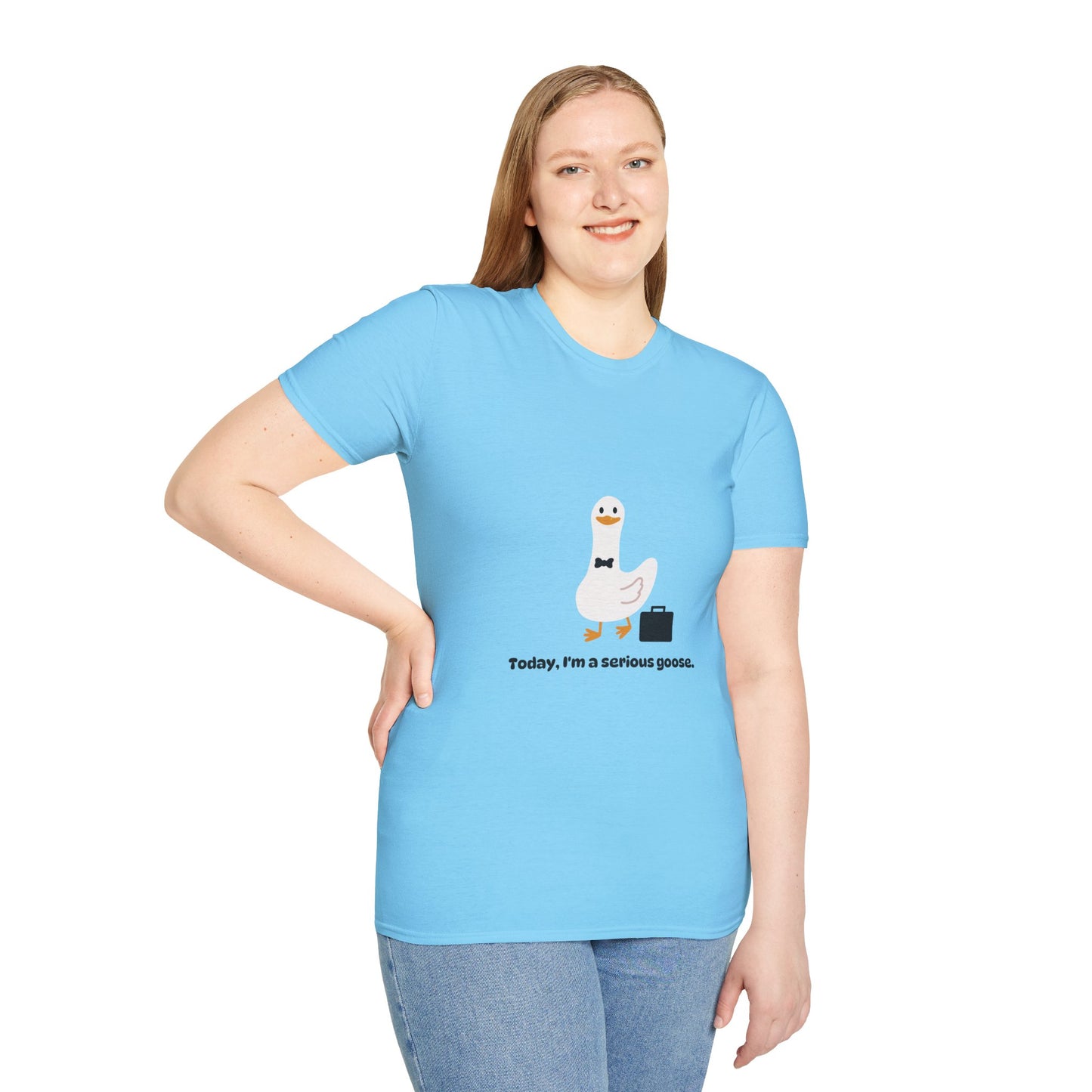 Funny Serious Goose Unisex T-Shirt - Perfect for Casual Days and Office Humor