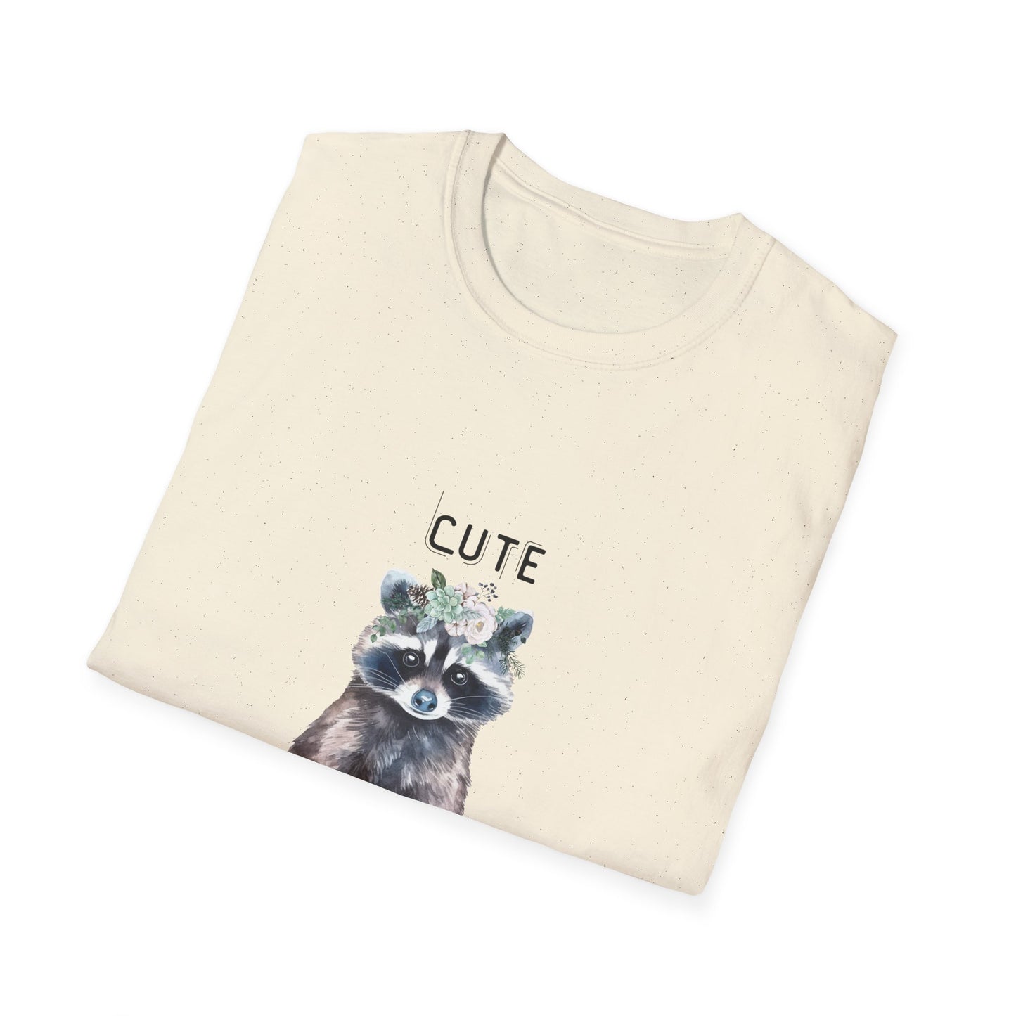 Cute But Feral Softstyle T-Shirt - Funny Raccoon Graphic Tee
