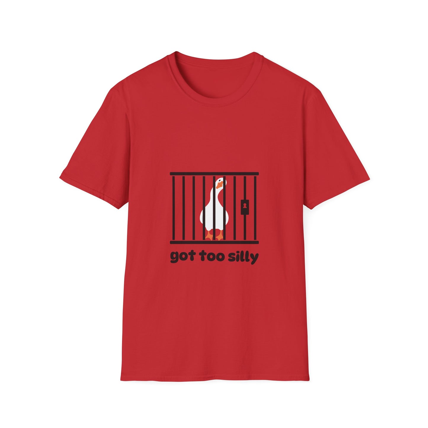 Funny Unisex Softstyle T-Shirt - 'Got Too Silly' Goose Design