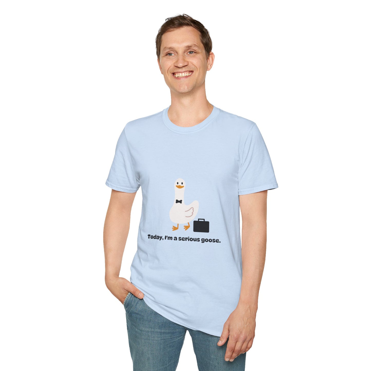 Funny Serious Goose Unisex T-Shirt - Perfect for Casual Days and Office Humor