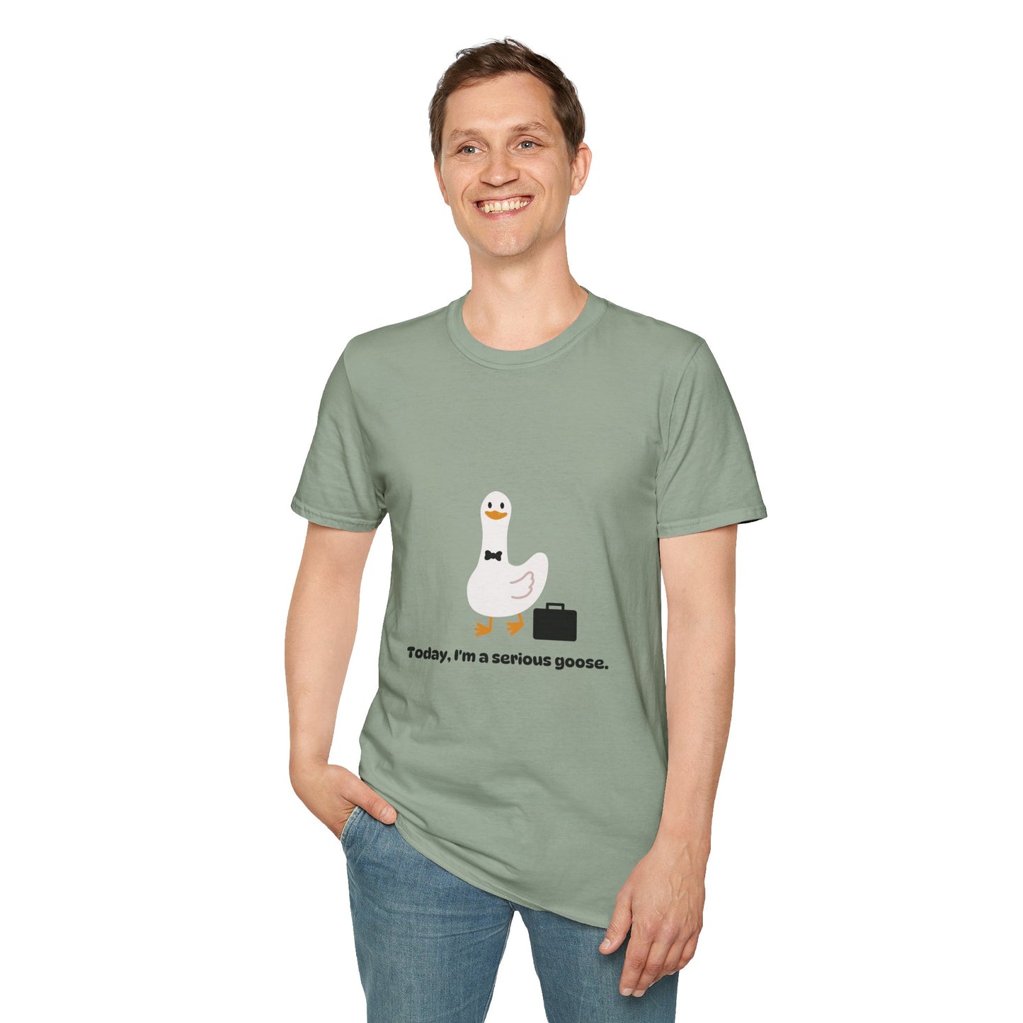 Funny Serious Goose Unisex T-Shirt - Perfect for Casual Days and Office Humor
