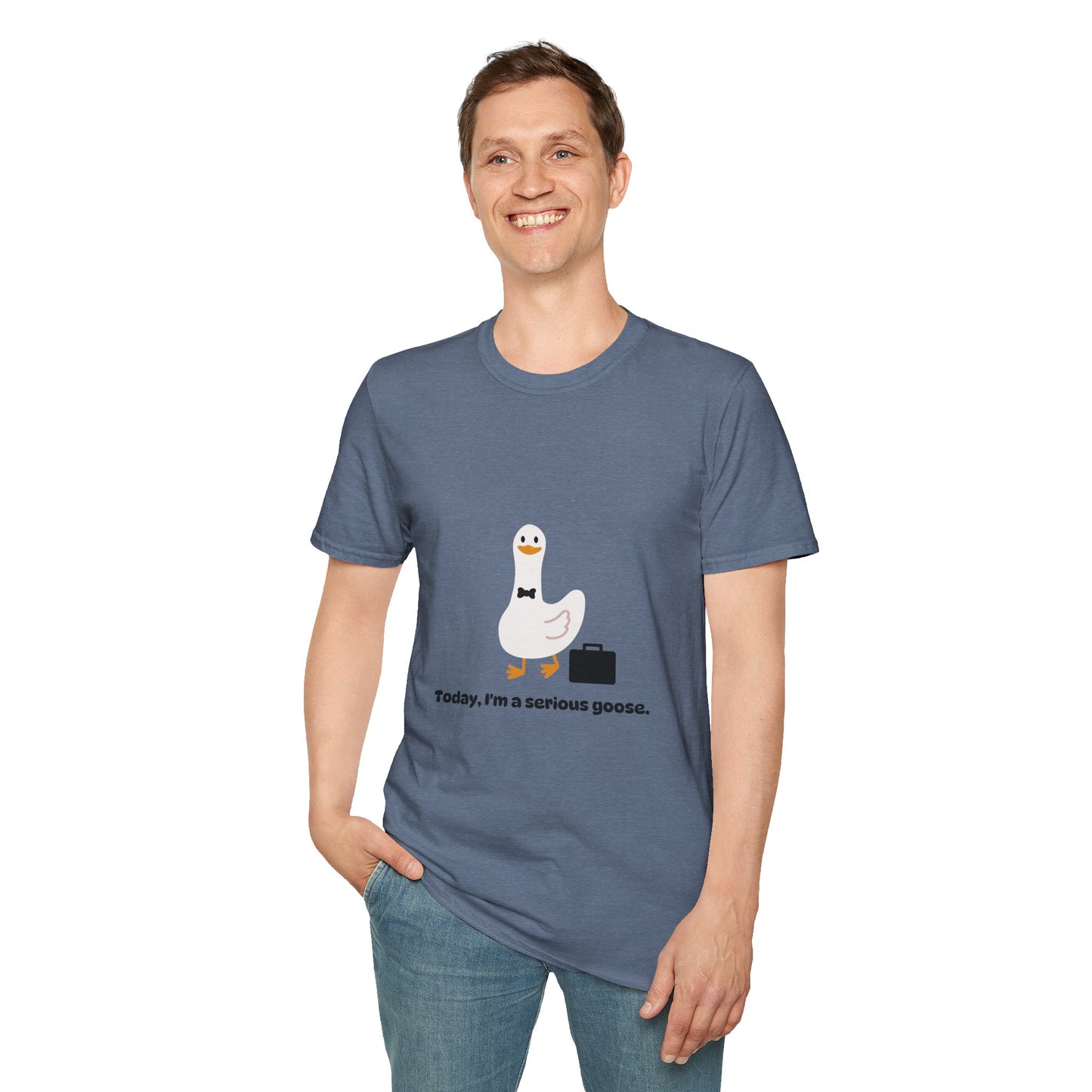 Funny Serious Goose Unisex T-Shirt - Perfect for Casual Days and Office Humor