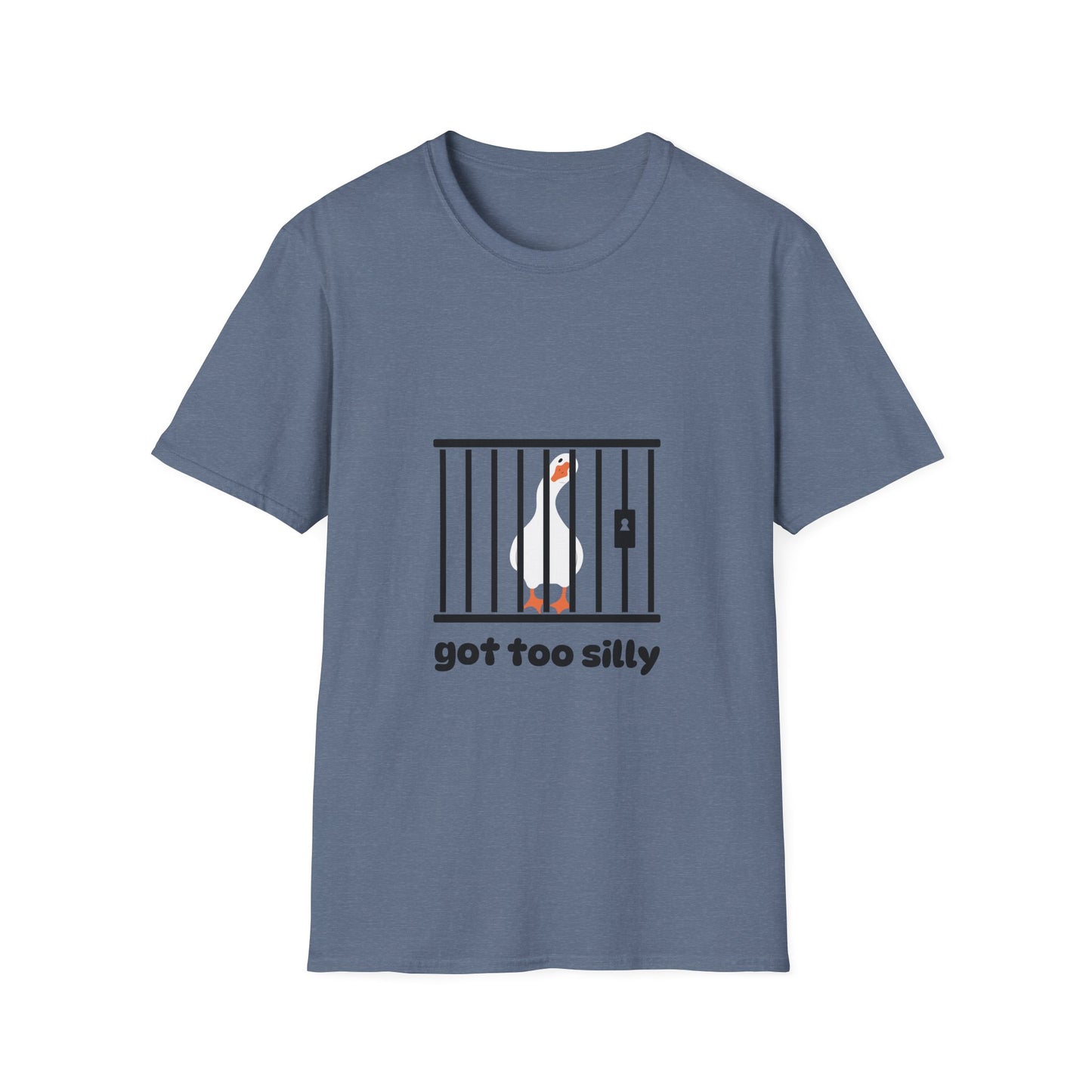 Funny Unisex Softstyle T-Shirt - 'Got Too Silly' Goose Design