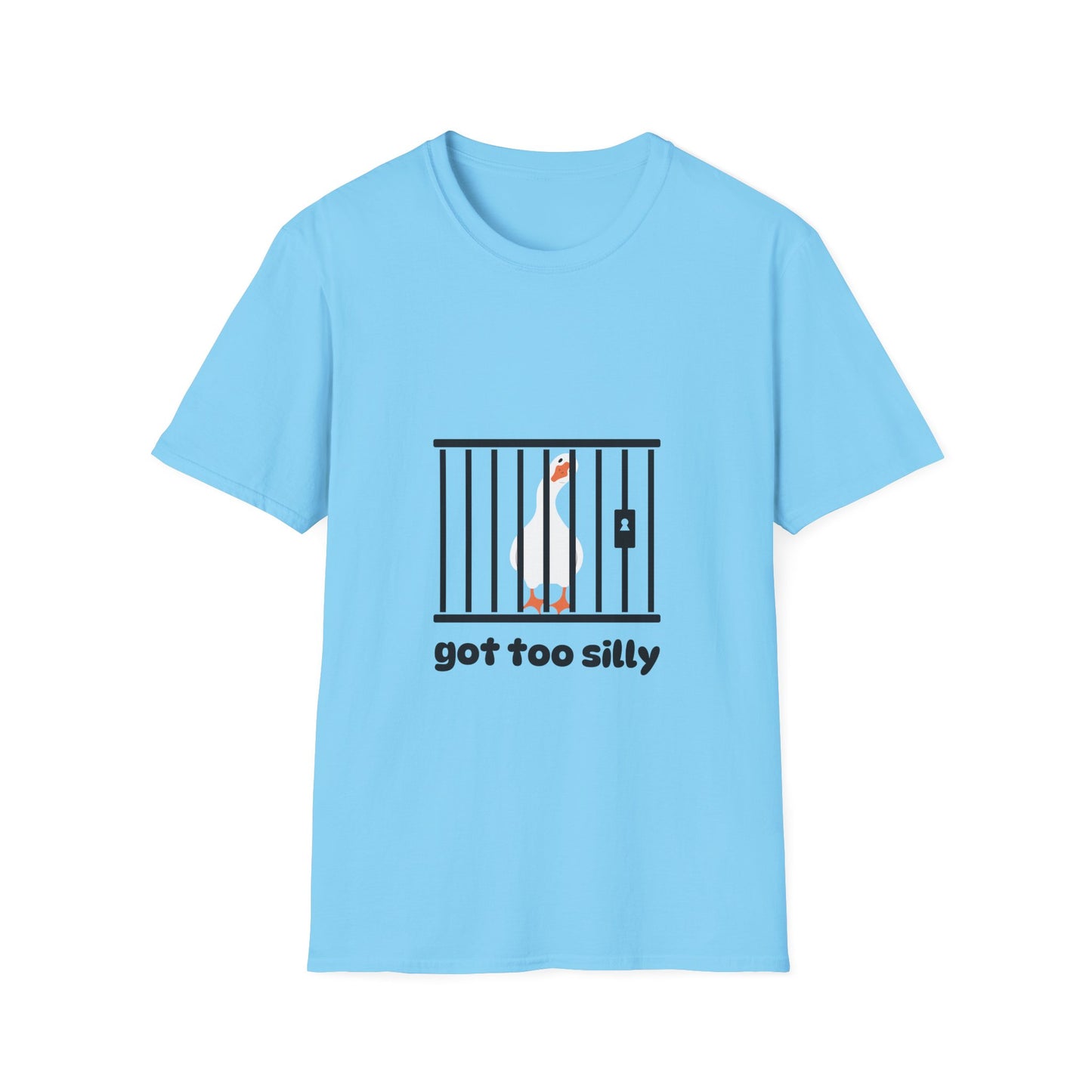 Funny Unisex Softstyle T-Shirt - 'Got Too Silly' Goose Design