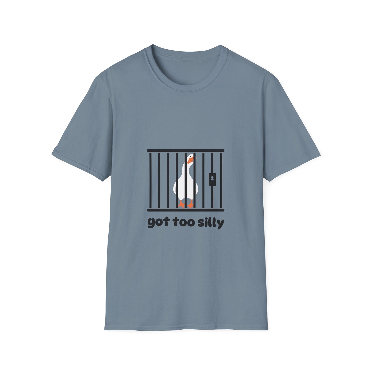 Funny Unisex Softstyle T-Shirt - 'Got Too Silly' Goose Design