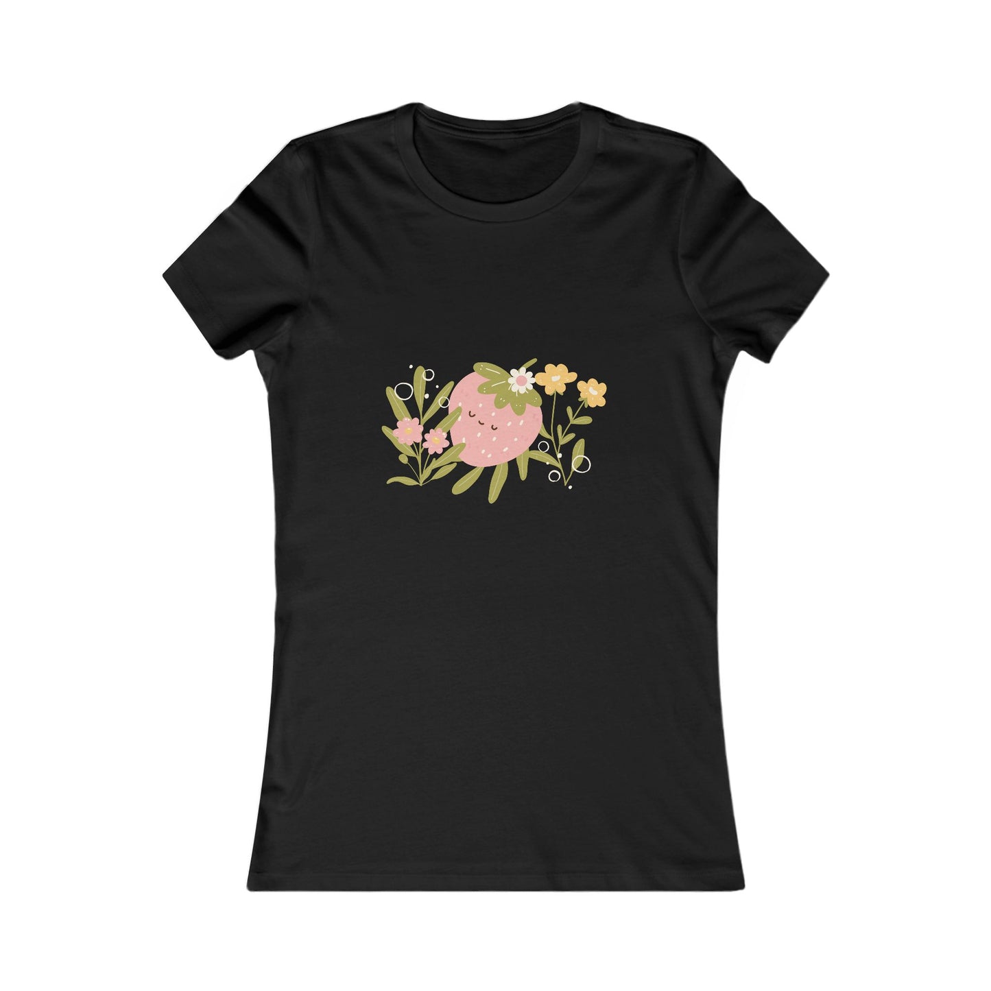 Women's Tee - Sleeping Pink Strawberry Cute T-Shirt