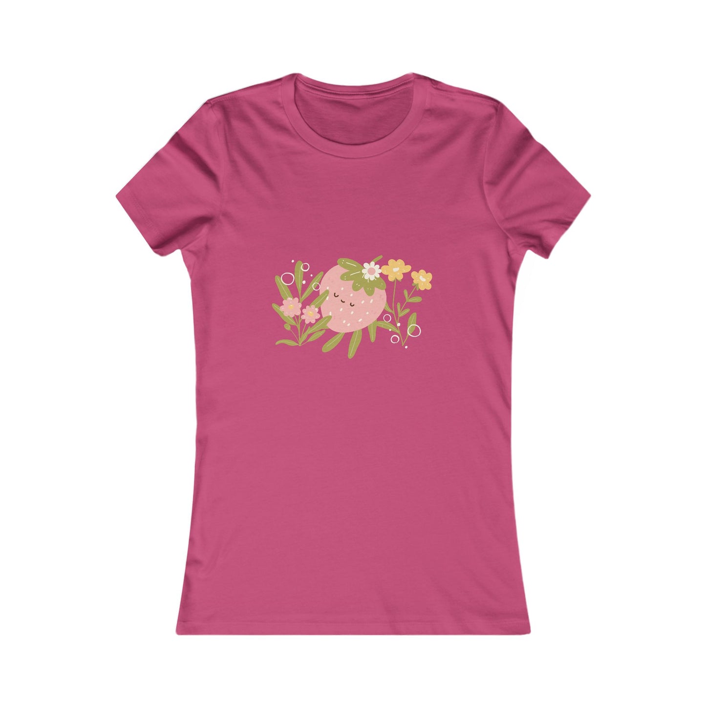 Women's Tee - Sleeping Pink Strawberry Cute T-Shirt