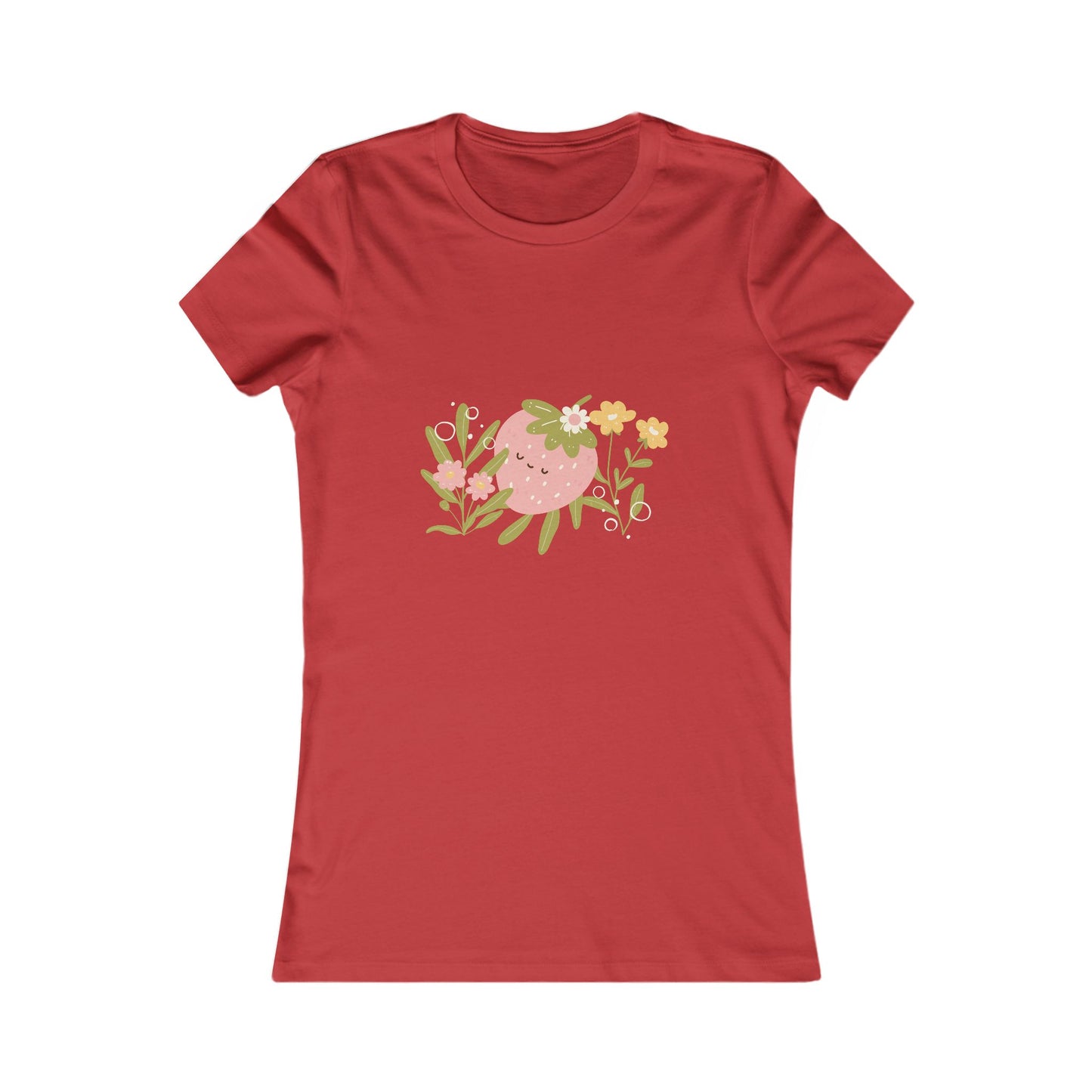 Women's Tee - Sleeping Pink Strawberry Cute T-Shirt