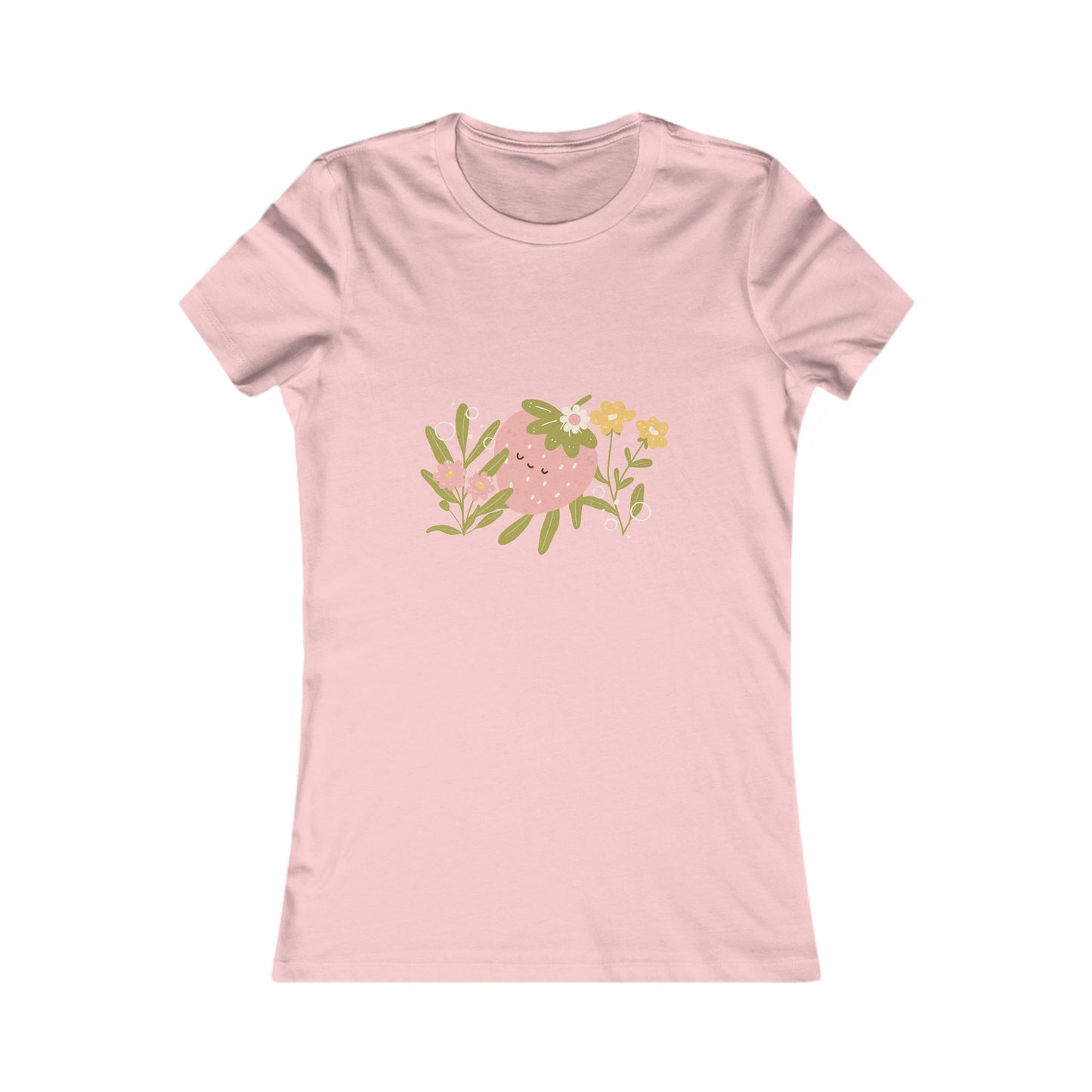 Women's Tee - Sleeping Pink Strawberry Cute T-Shirt