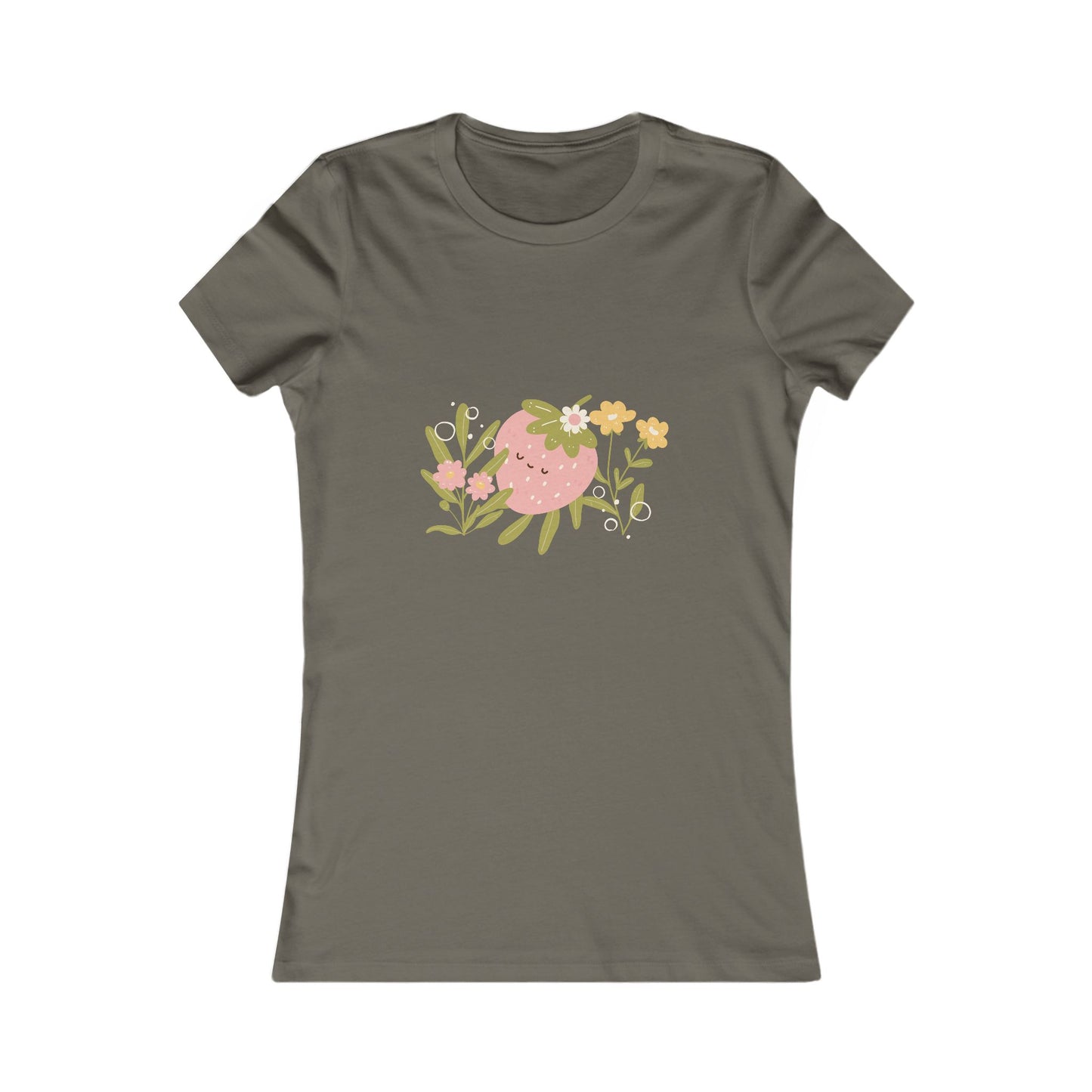 Women's Tee - Sleeping Pink Strawberry Cute T-Shirt