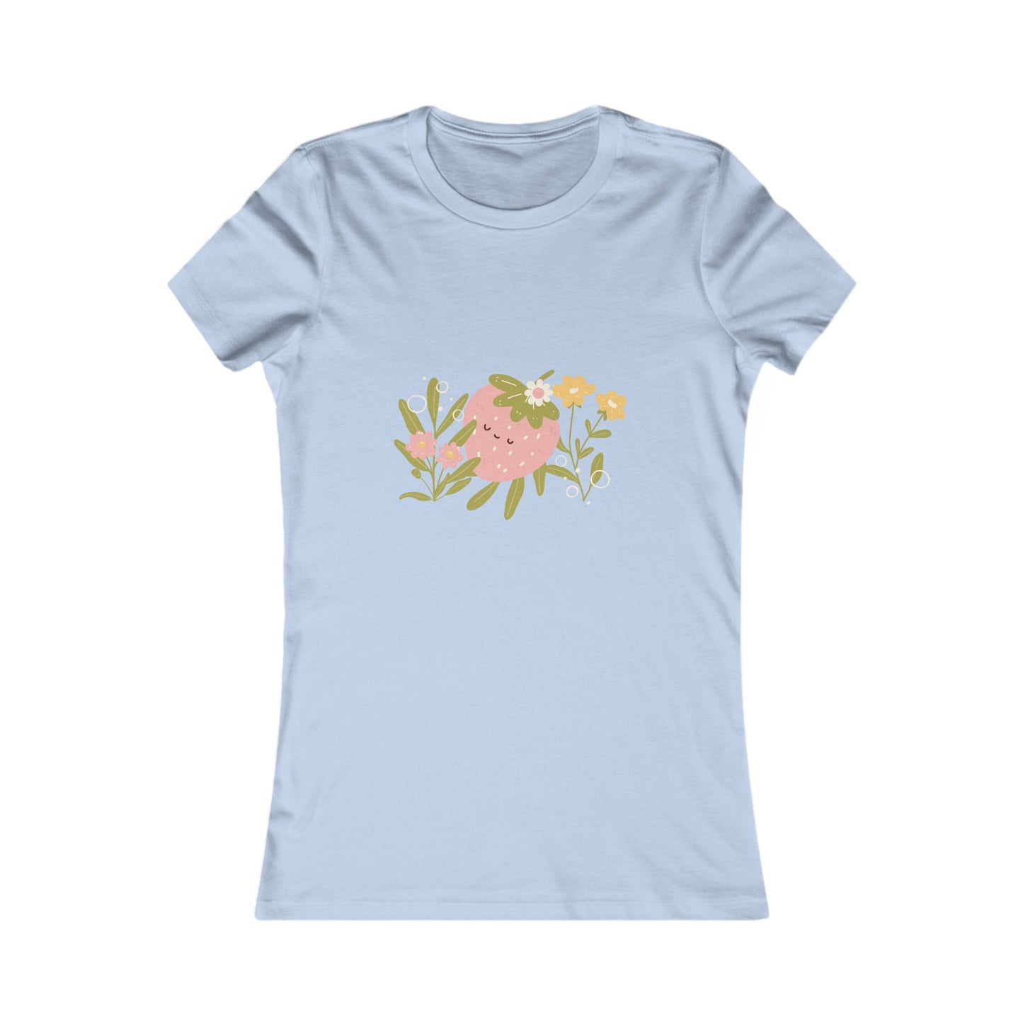 Women's Tee - Sleeping Pink Strawberry Cute T-Shirt