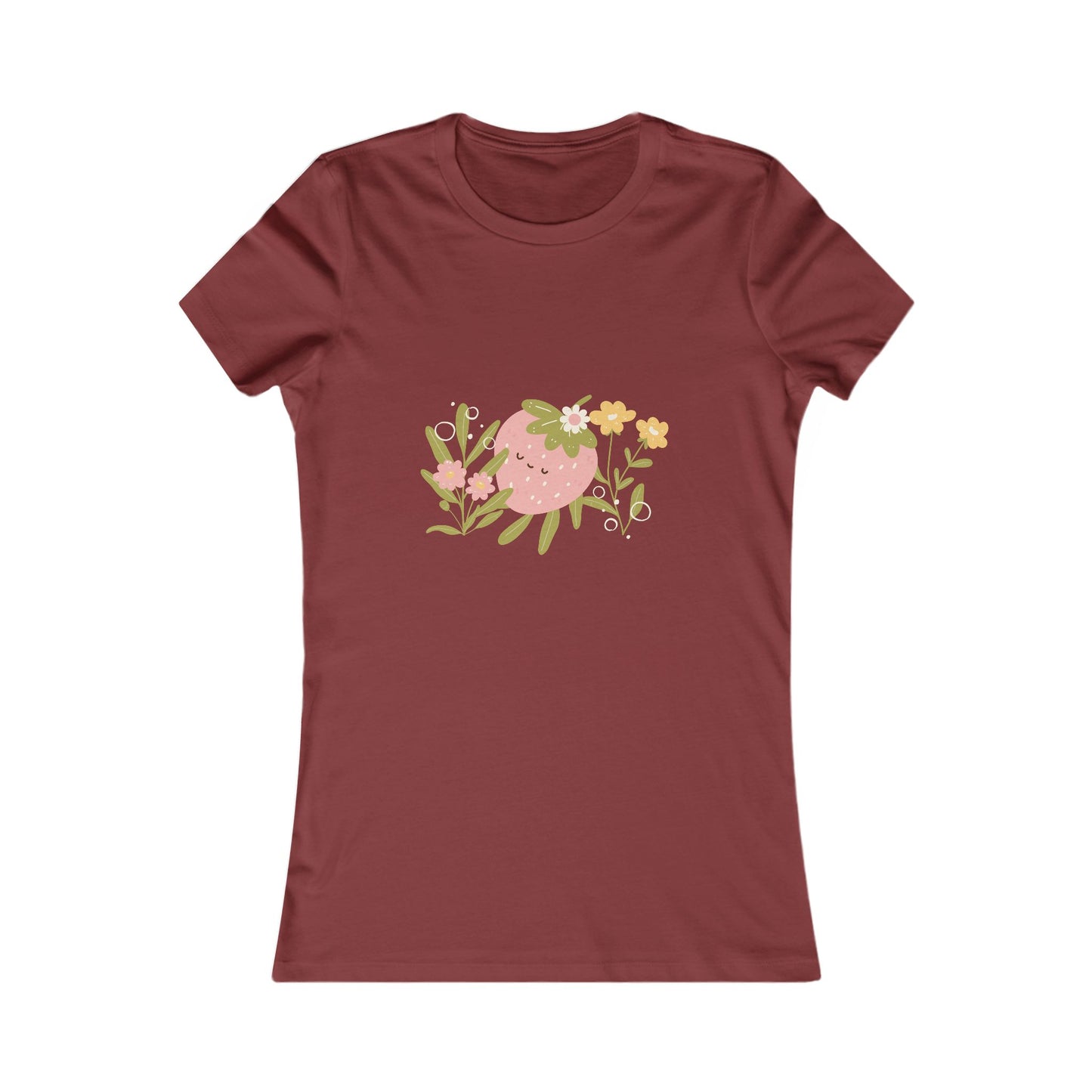 Women's Tee - Sleeping Pink Strawberry Cute T-Shirt