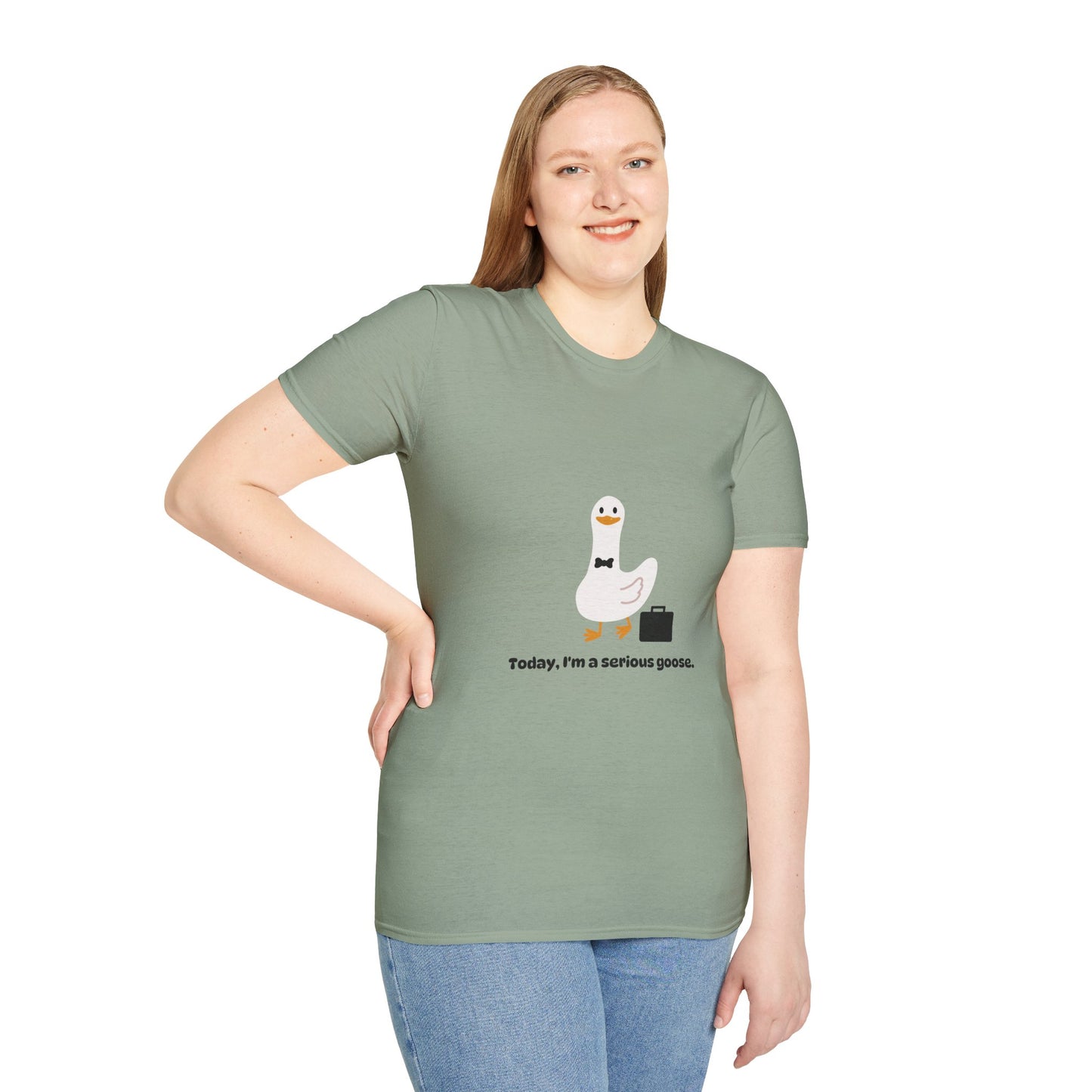 Funny Serious Goose Unisex T-Shirt - Perfect for Casual Days and Office Humor