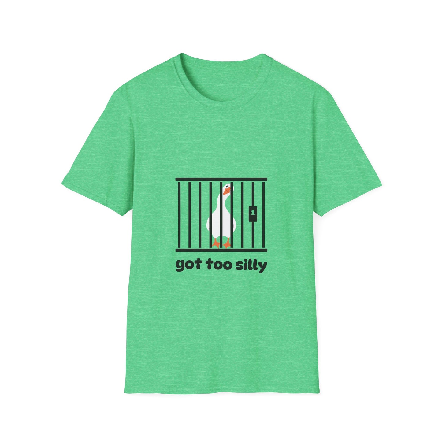 Funny Unisex Softstyle T-Shirt - 'Got Too Silly' Goose Design