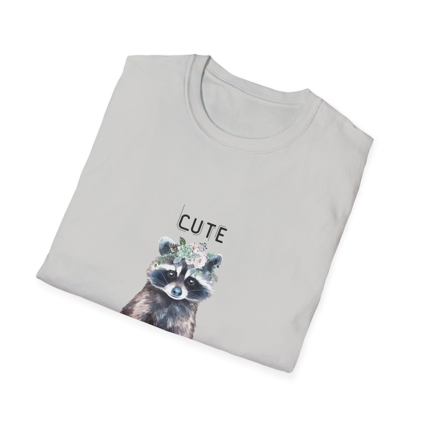 Cute But Feral Softstyle T-Shirt - Funny Raccoon Graphic Tee