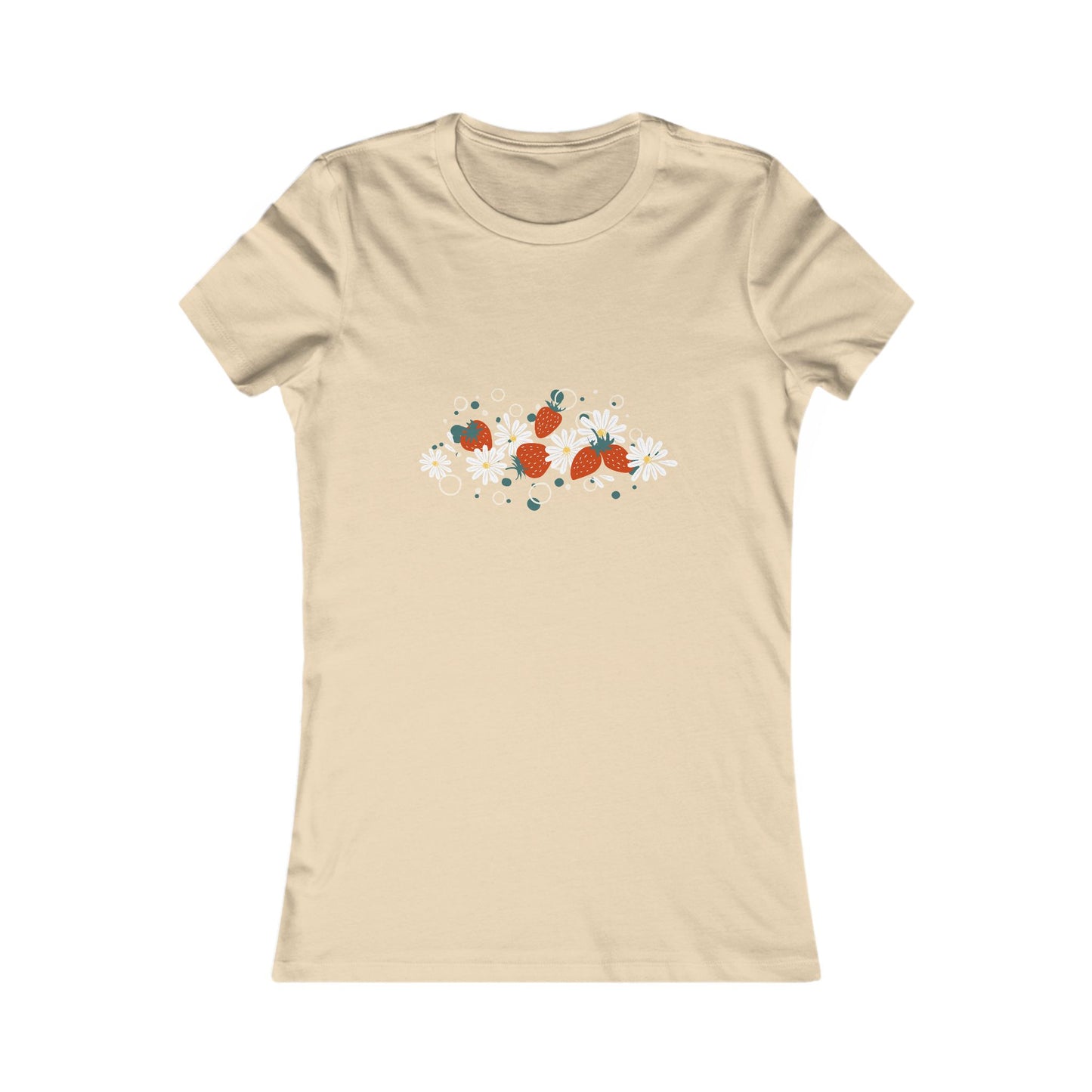 Women's Tee - Cute Strawberry and Daisy Design