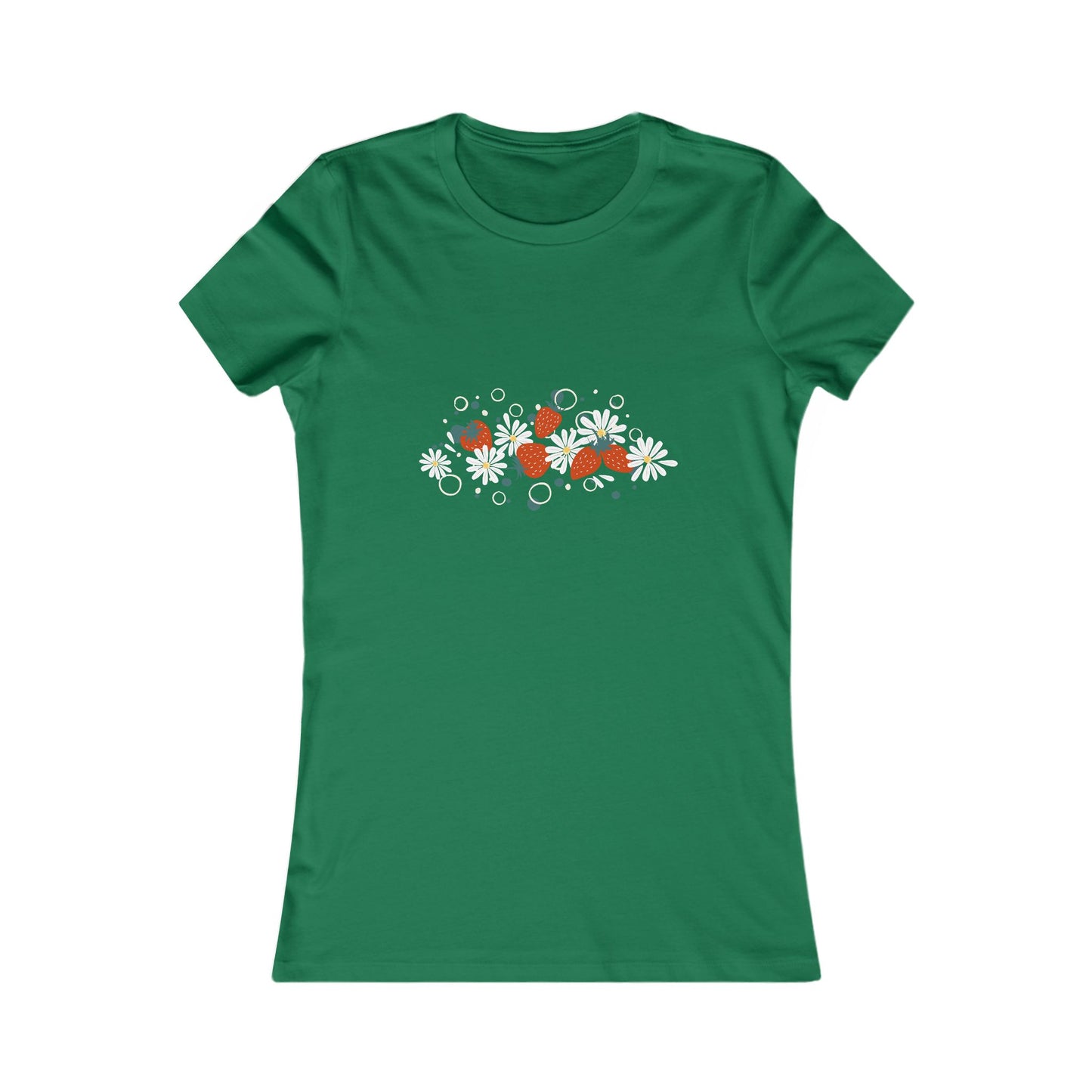 Women's Tee - Cute Strawberry and Daisy Design