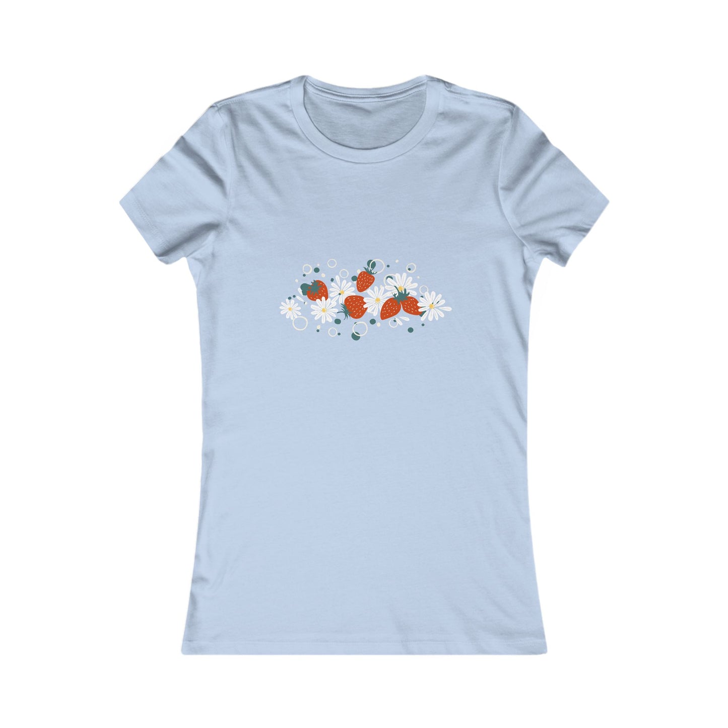 Women's Tee - Cute Strawberry and Daisy Design